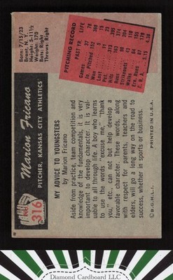 1955 Bowman #316 Marion Fricano GD, back
