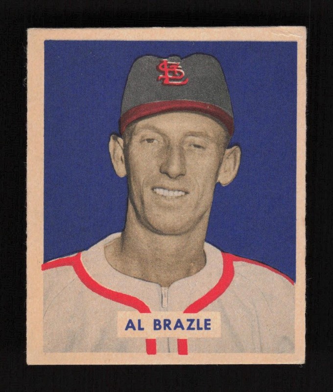 1949 Bowman #126 Al Brazle Script Name VG+, front