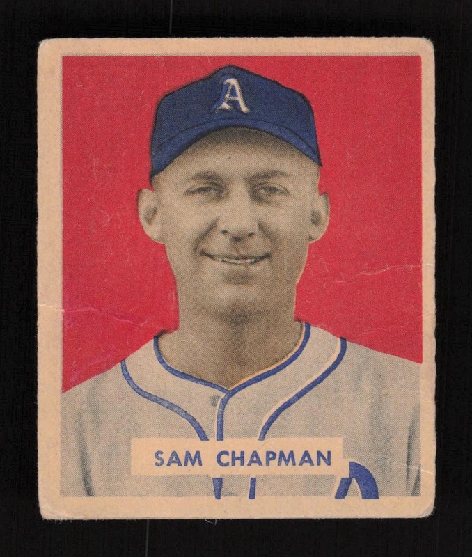 1949 Bowman #112 Sam Chapman GD+, front