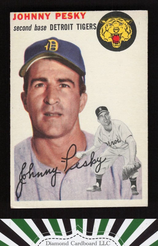 1954 Topps #63 Johnny Pesky VG m, front