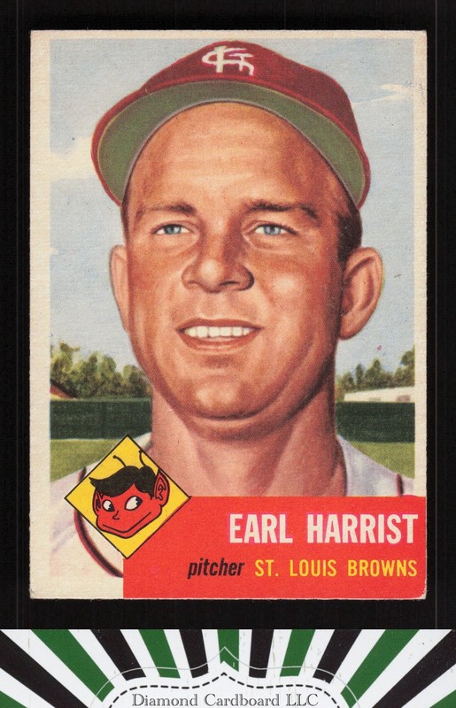 1953 Topps #65 Earl Harrist VGEX d, front