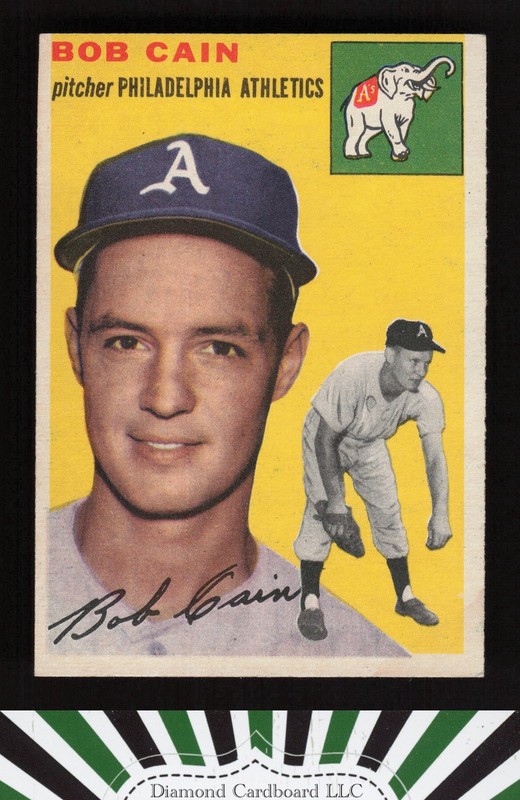 1954 Topps #61 Bob Cain EX d, front