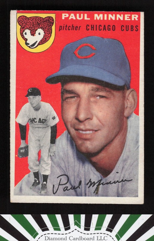 1954 Topps #28 Paul Minner VGEX+ e, front