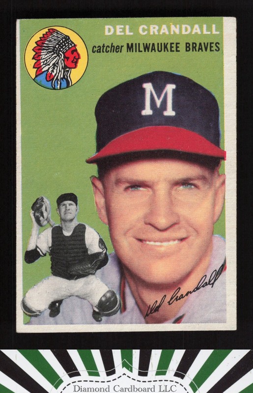 1954 Topps #12 Del Crandall EX d, front