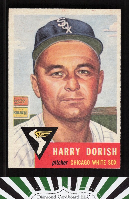 1953 Topps #145 Harry Dorish : Bio uses white text EXMT a, front