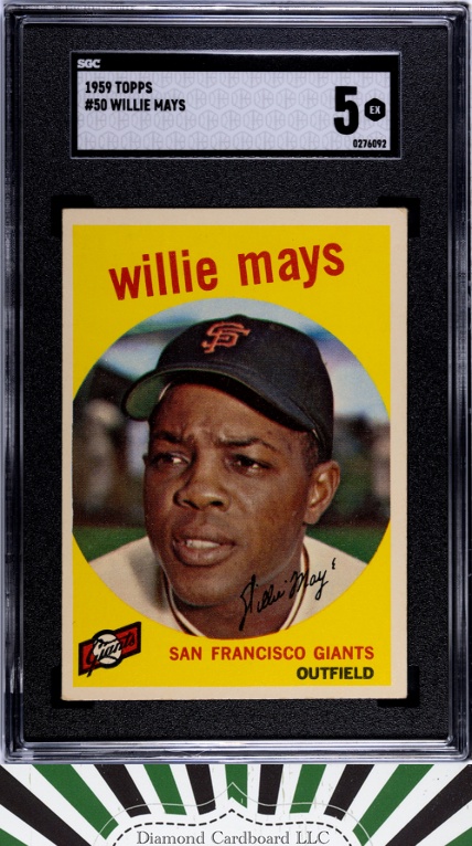 1959 Topps #50 Willie Mays SGC 5, front