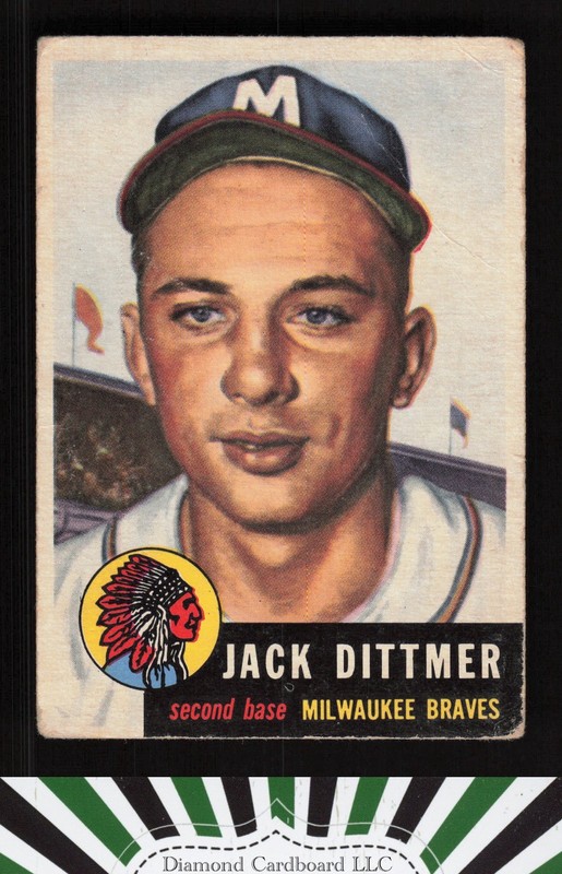 1953 Topps #212 Jack Dittmer PR a, front