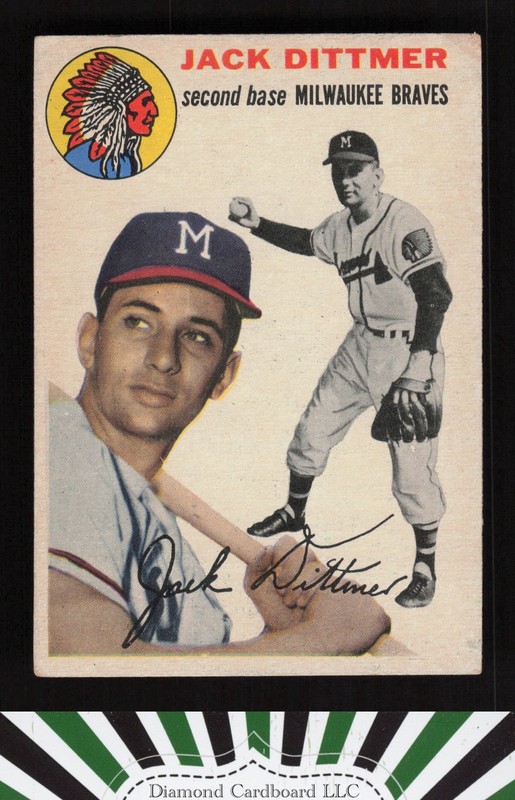 1954 Topps #53 Jack Dittmer VGEX j, front