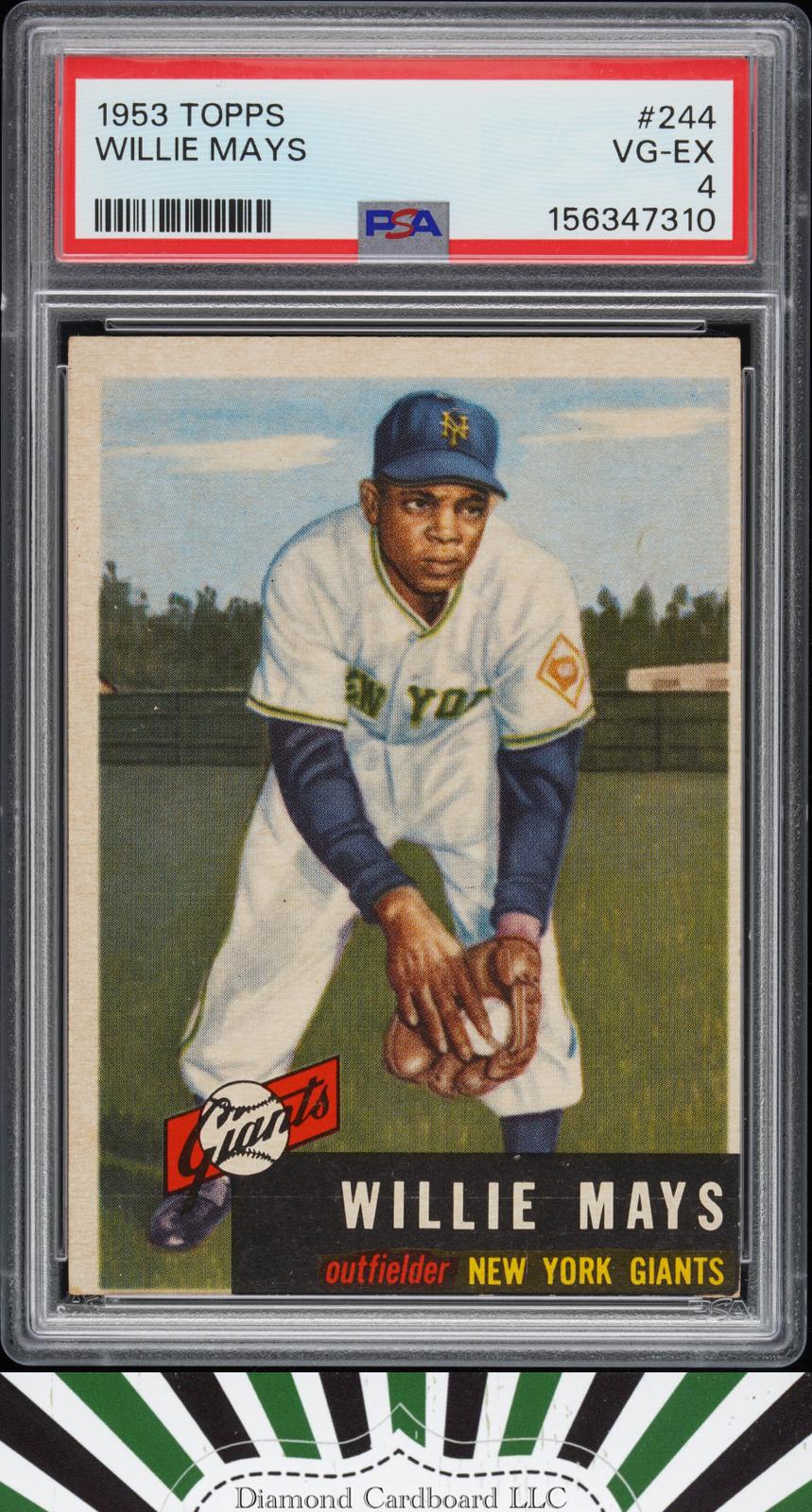 1953 Topps #244 Willie Mays PSA 4, front