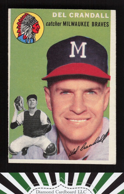 1954 Topps #12 Del Crandall VGEX g, front