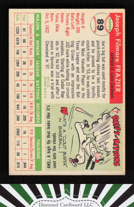 1955 Topps #89 Joe Frazier VGEX+ u, back