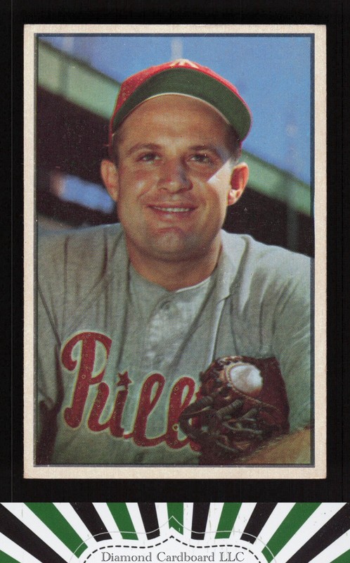1953 Bowman Color #28 Forrest "Smoky" Burgess EX a, front