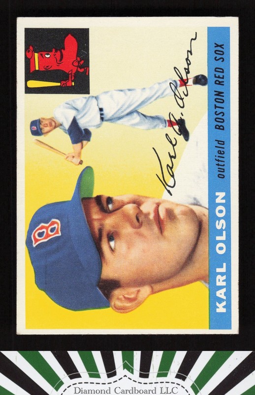1955 Topps #72 Karl Olson EX p, front