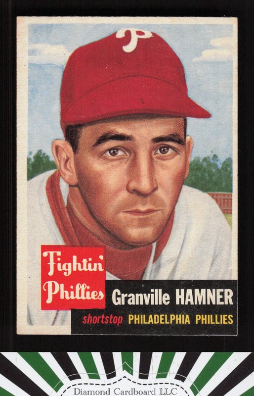 1953 Topps #146 Granny Hamner : Bio uses black text VG h, front
