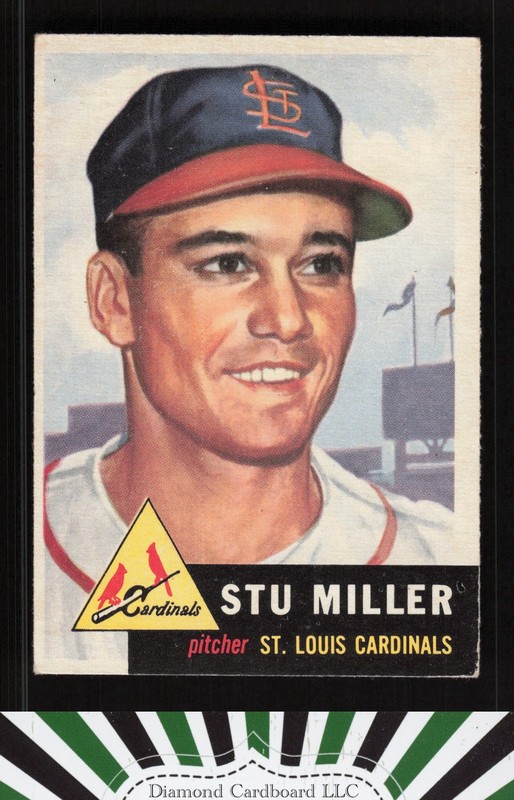 1953 Topps #183 Stu Miller VGEX+ g, front