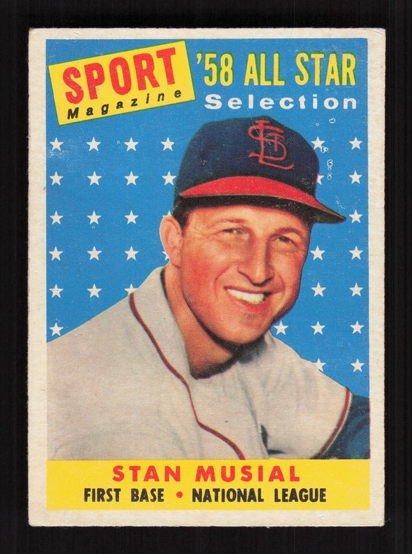 1958 Topps #476 Stan Musial GD+ d, front