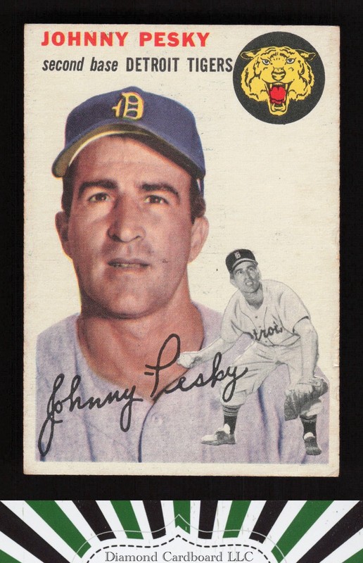 1954 Topps #63 Johnny Pesky VG [NICELY CENTERED] g, front