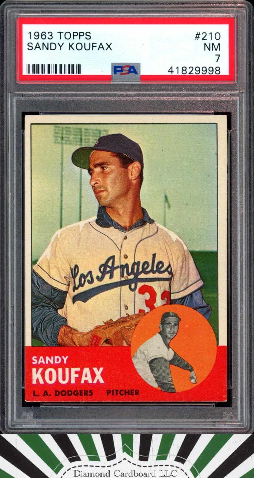 1963 Topps #210 Sandy Koufax PSA 7, front