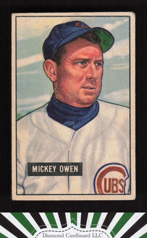 1951 Bowman #174 Mickey Owen VG+, front