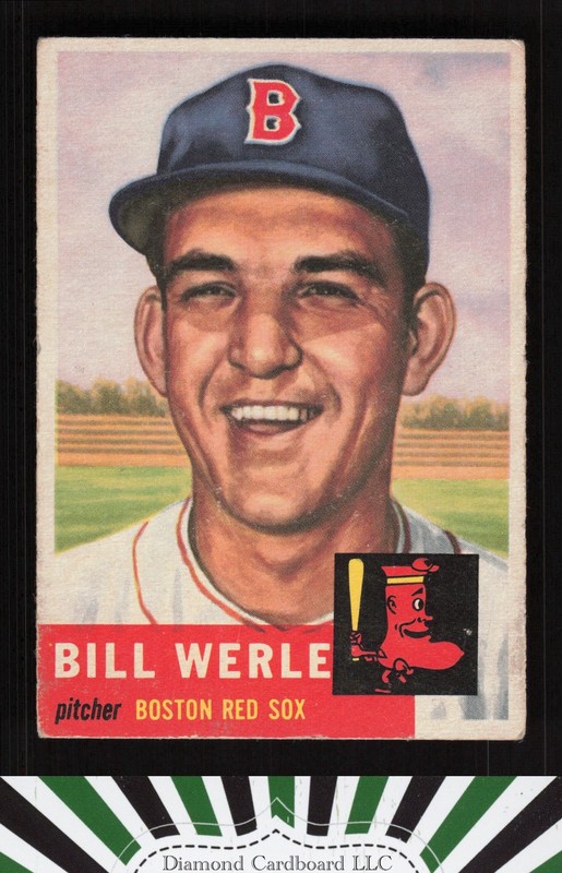 1953 Topps #170 Bill Werle VG+ d, front