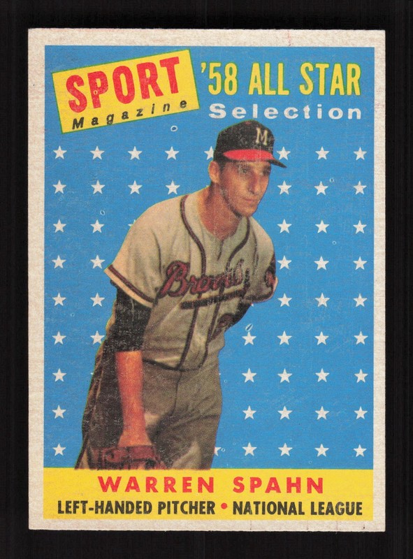 1958 Topps #494 Warren Spahn EXMT f, front
