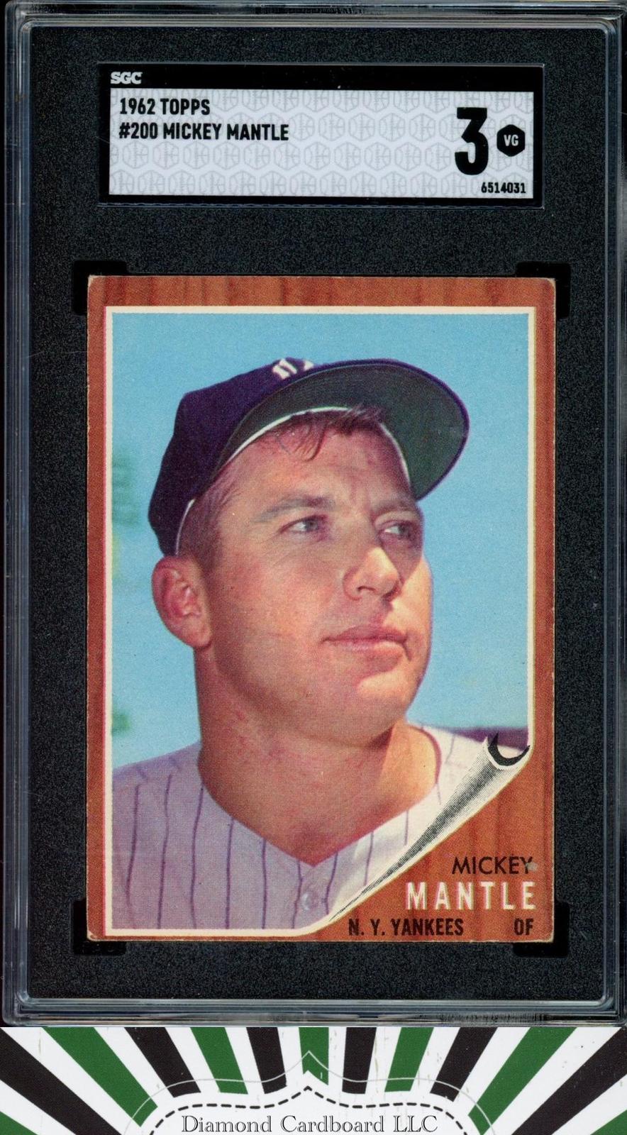 1962 Topps #200 Mickey Mantle SGC 3, front