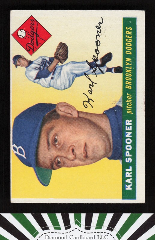 1955 Topps #90 Karl Spooner VGEX g, front