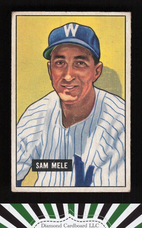 1951 Bowman #168 Sam Mele VG+, front