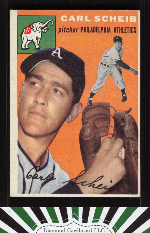 1954 Topps #118 Carl Scheib VGEX l, front