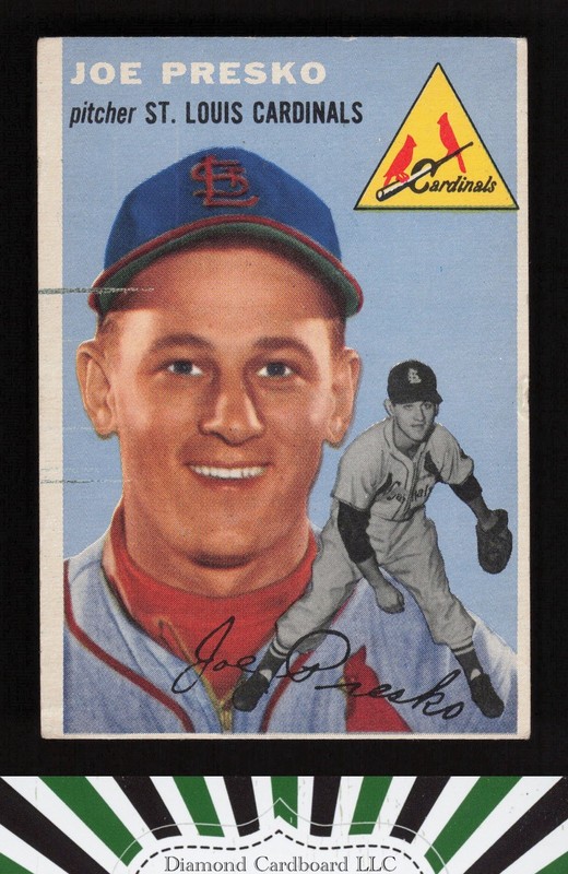 1954 Topps #135 Joe Presko VG m, front
