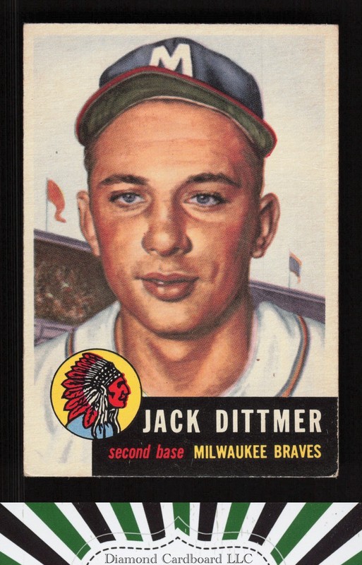 1953 Topps #212 Jack Dittmer VGEX h, front