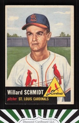 1953 Topps #168 Willard Schmidt VG d, front