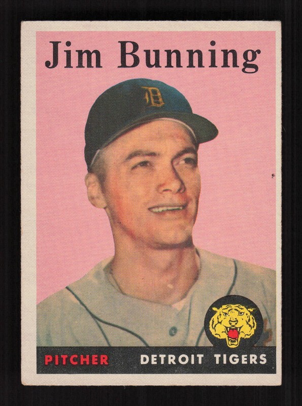 1958 Topps #115 Jim Bunning VGEX+ d, front