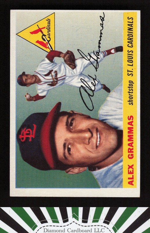 1955 Topps #21 Alex Grammas EX r, front