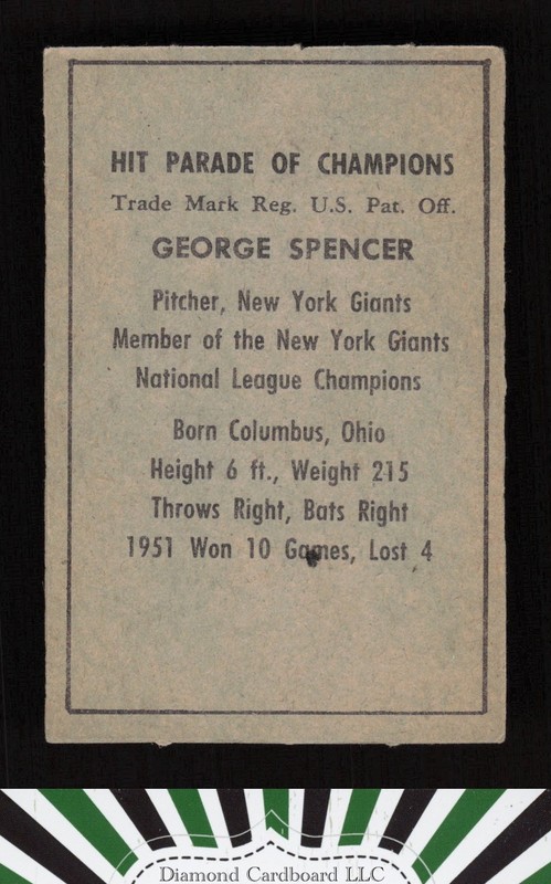 1952 Berk Ros George Spencer EX+, back