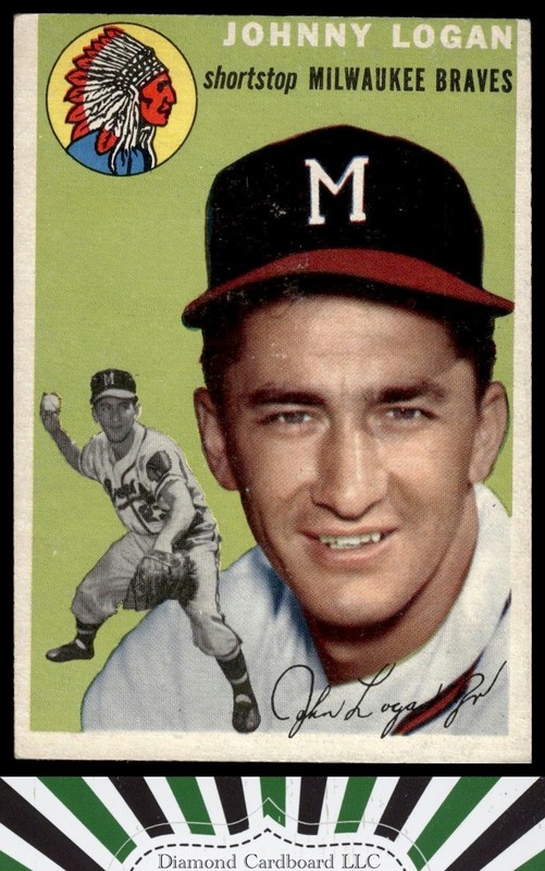 1954 Topps #122 Johnny Logan EX g, front