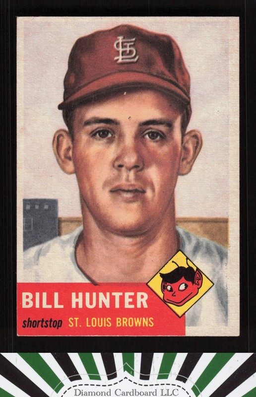 1953 Topps #166 Billy Hunter GD [LOOKS EXMT] h, front