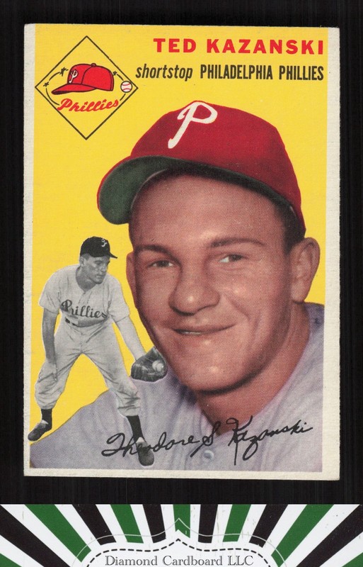 1954 Topps #78 Ted Kazanski EX d, front