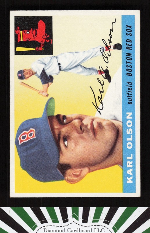 1955 Topps #72 Karl Olson VG+ m, front