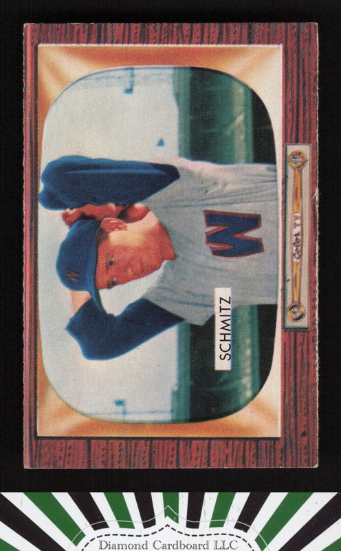 1955 Bowman #105 Johnny Schmitz EX, front