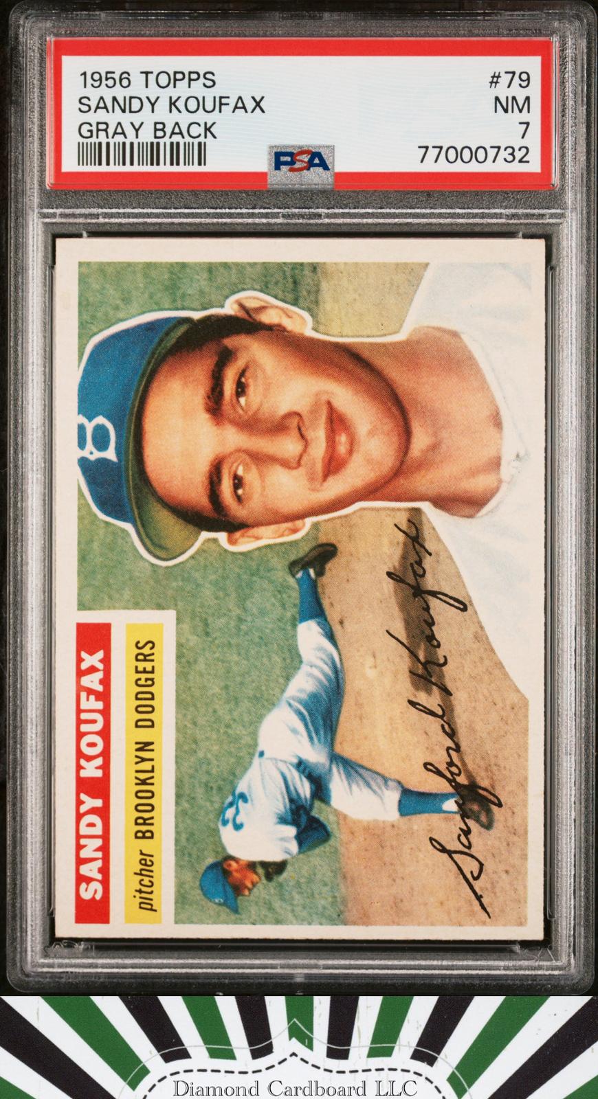 1956 Topps #79 Sandy Koufax PSA 7 Gray Back, front