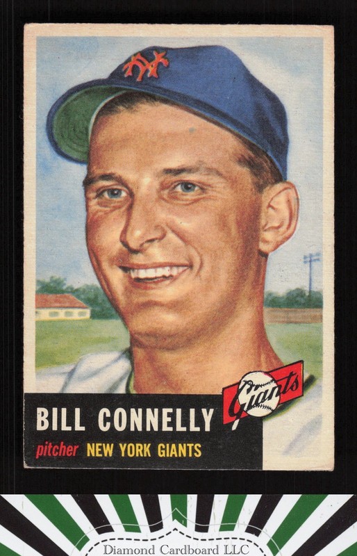 1953 Topps #126 Bill Connelly : Bio uses black text VGEX [CENTERED] b, front