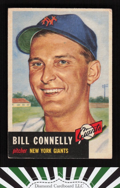 1953 Topps #126 Bill Connelly : Bio uses black text VG d, front