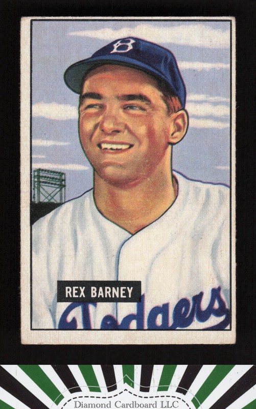 1951 Bowman #153 Rex Barney VGEX, front