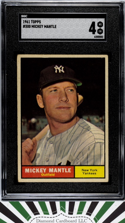 1961 Topps #300 Mickey Mantle SGC 4 [NICELY CENTERED], front