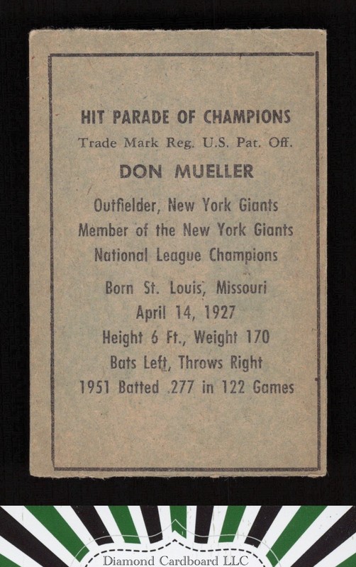 1952 Berk Ross Don Mueller VGEX, back