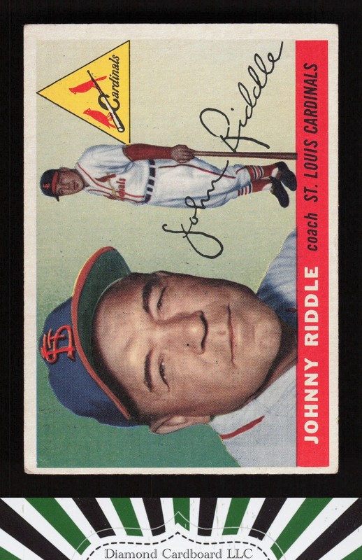 1955 Topps #98 Johnny Riddle VG+ b, front