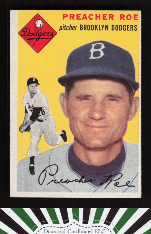 1954 Topps #14 Preacher Roe EX l, front