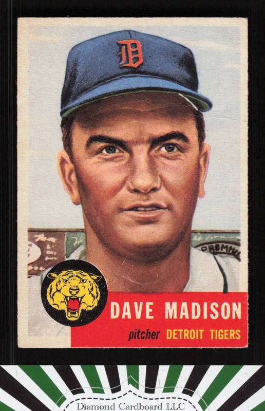 1953 Topps #99 Dave Madison : Bio uses white text GD [GREAT EYE APPEAL] a, front