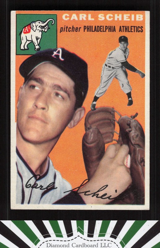 1954 Topps #118 Carl Scheib EX+ [CENTERED] b, front